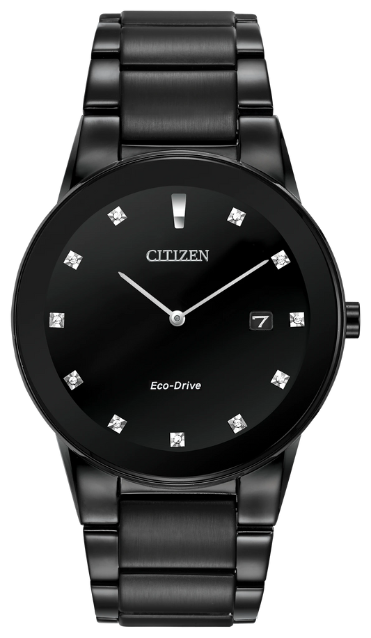AU1065-58G Citizen Men's Eco-Drive Axiom All Black Diamond Watch | 40mm