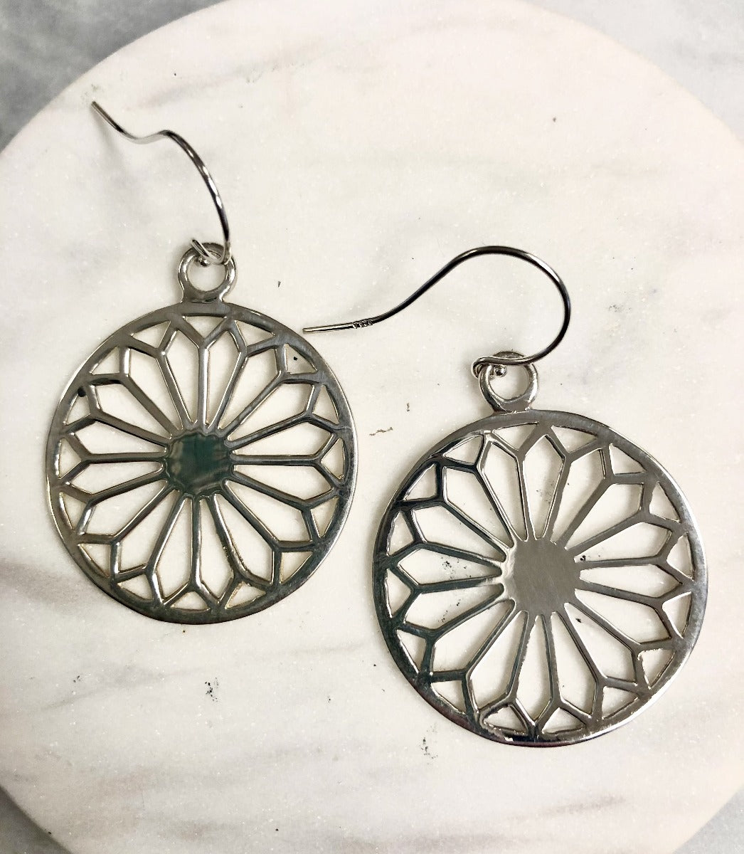 Southern Gates Large Cathedral Scroll Dangle Earrings