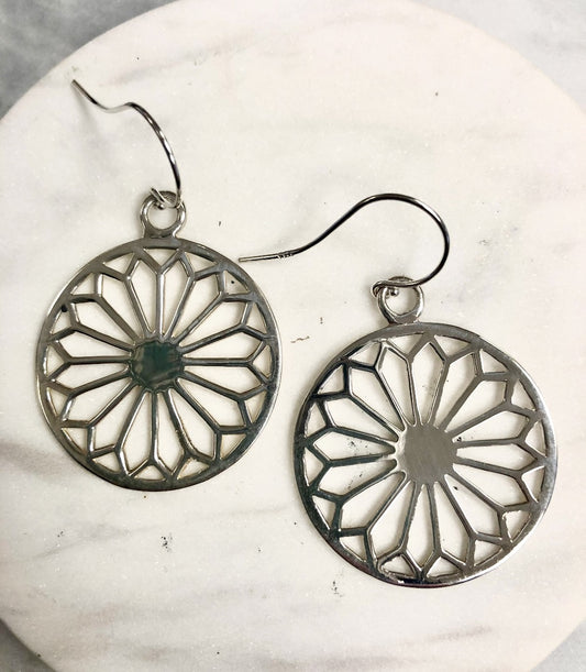Southern Gates Large Cathedral Scroll Dangle Earrings