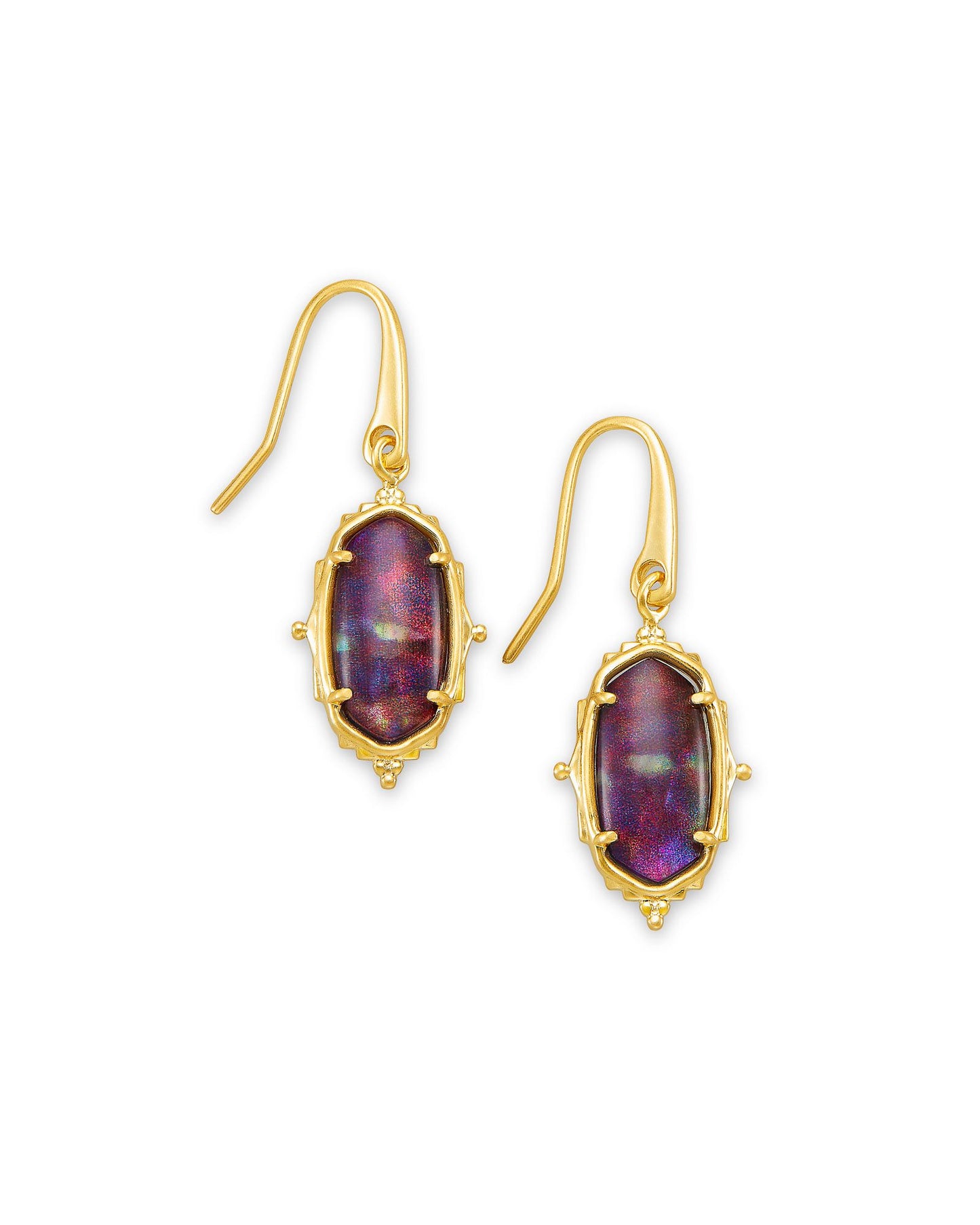 4217719497 Kendra Scott Baroque Lee Drop Earrings in Gold Mauve