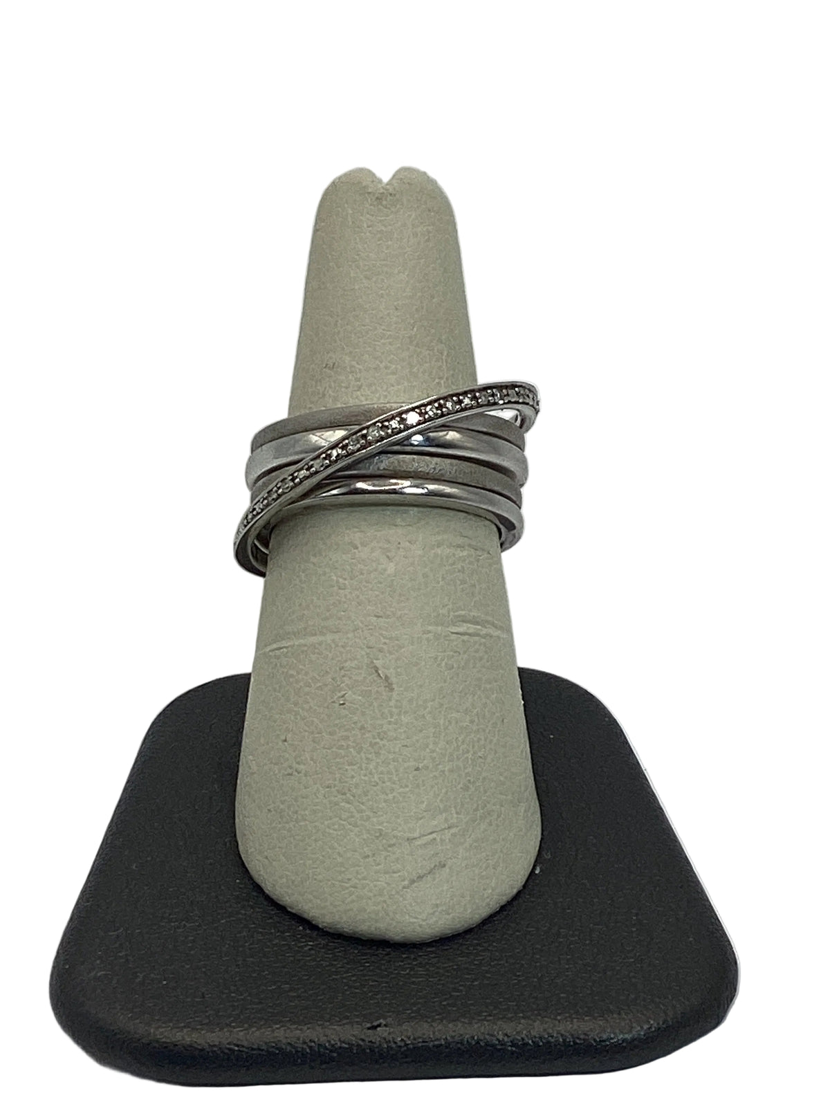 86319SSSLRG Sterling Silver .07Ct Round Diamond Fashion Ring