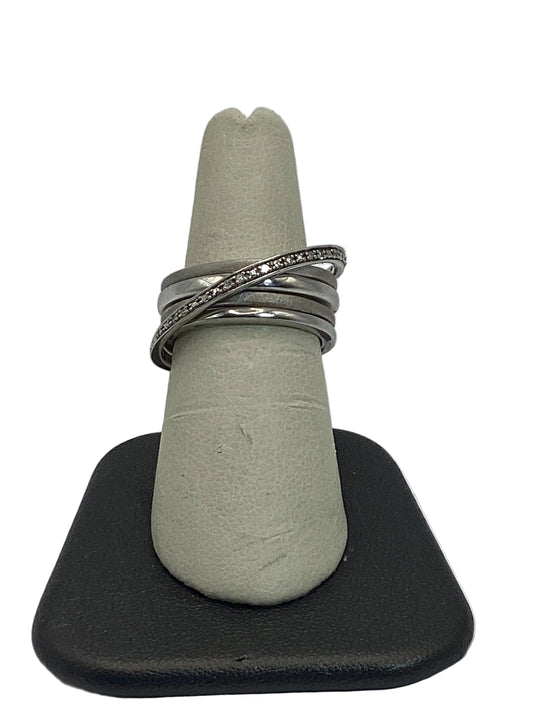 86319SSSLRG Sterling Silver .07Ct Round Diamond Fashion Ring