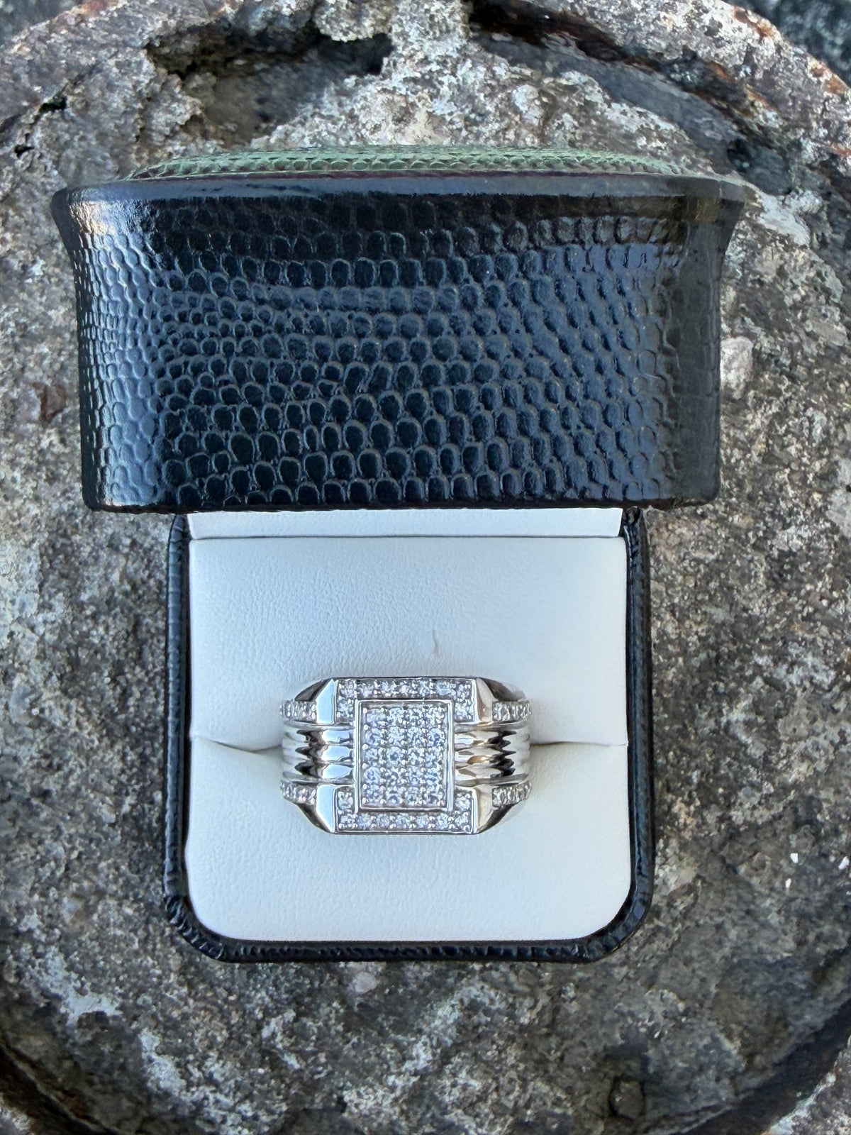 Sterling Silver Men's CZ Ring Size 12 0