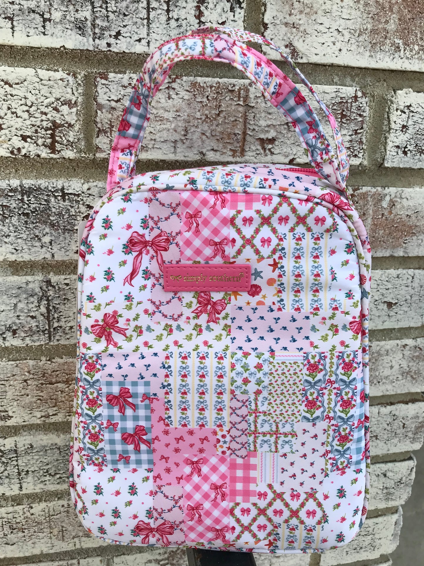 0226-BAG-SCHL-LNCH-QLTRBN Simply Southern Lunch Bag Quilted Ribbon Pattern