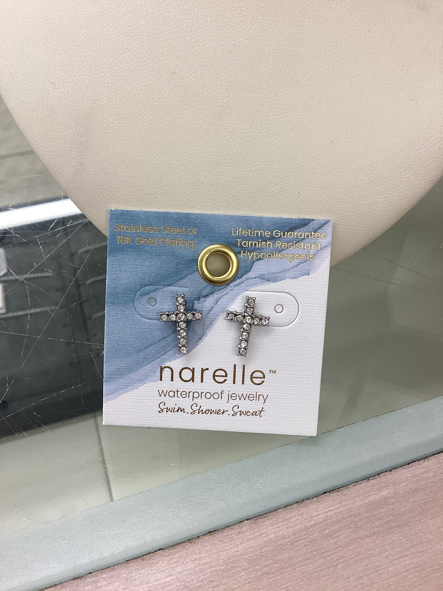 10712 Narelle Cross Stud Earrings Stainless Steel 0
