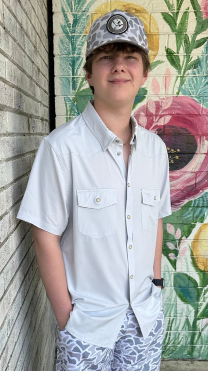 Burlebo Performance Western Shirt - Light Grey