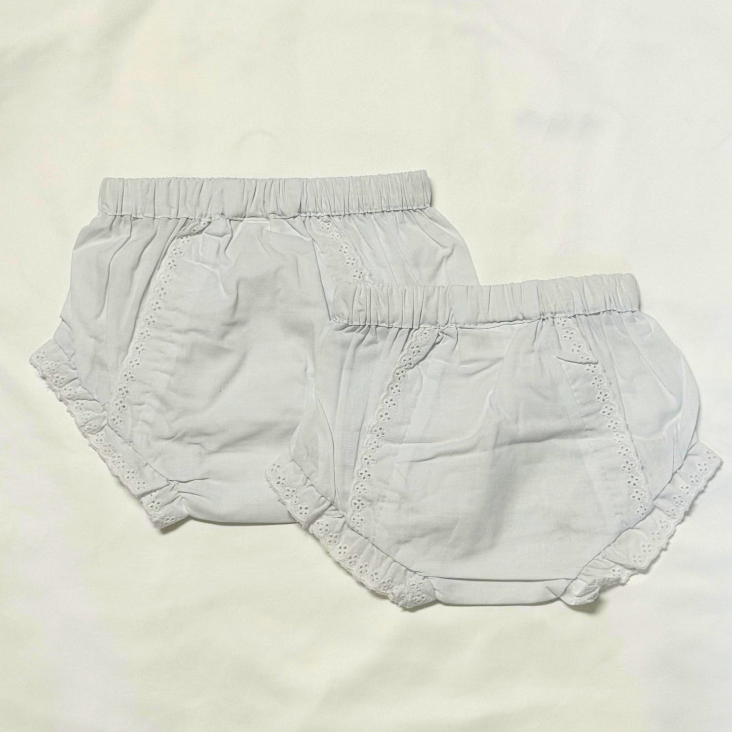 Baby Ruffles Bloomers White Available in Size 1 or 2