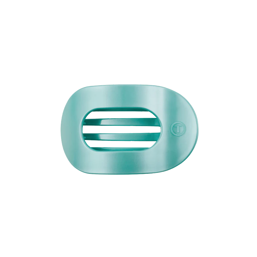 Teleties Totally Turquoise Flat Round Hair Clip - Small