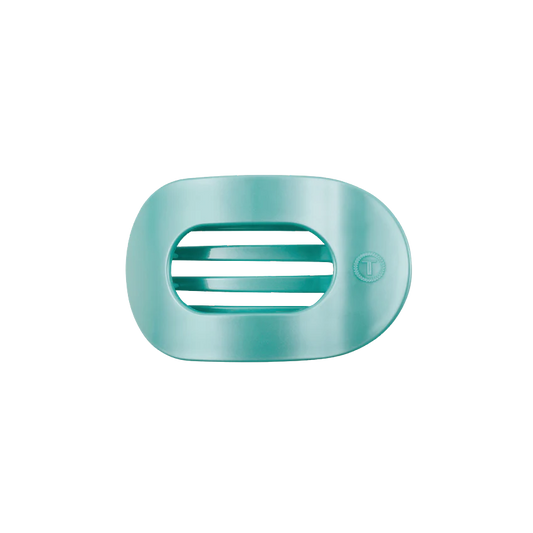 Teleties Totally Turquoise Flat Round Hair Clip - Small