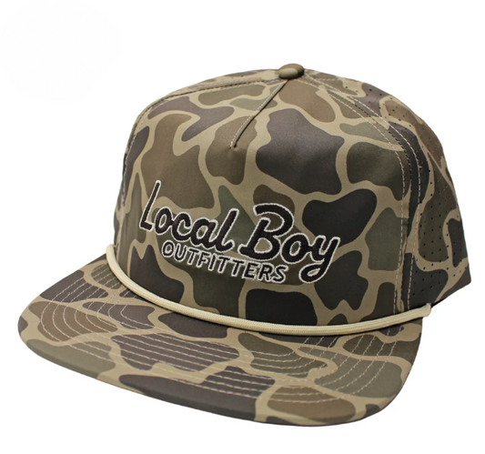 L3000830 Local Boy Mark Script Perforated Low Profile Rope Hat Brush Camo 0