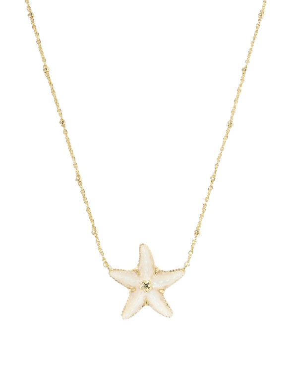 9608898643 Kendra Scott Parker Starfish Necklace in Gold Natural Mother Of Pearl