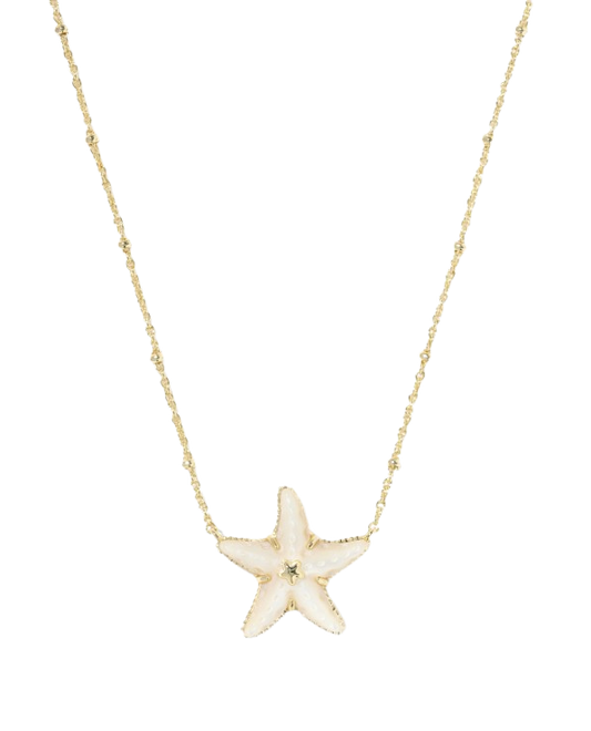 9608898643 Kendra Scott Parker Starfish Necklace in Gold Natural Mother Of Pearl