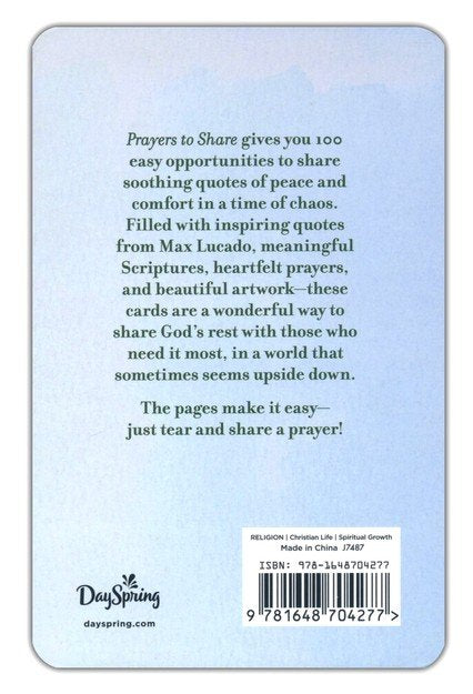 9781648704277 100 Pass-Along Notes for Peace & Rest By: Max Lucado Prayers to Share 0