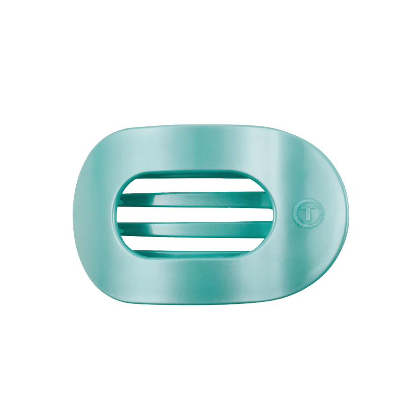 Teleties Totally Turquoise Flat Round Hair Clip - Medium