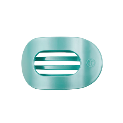 Teleties Totally Turquoise Flat Round Hair Clip - Medium