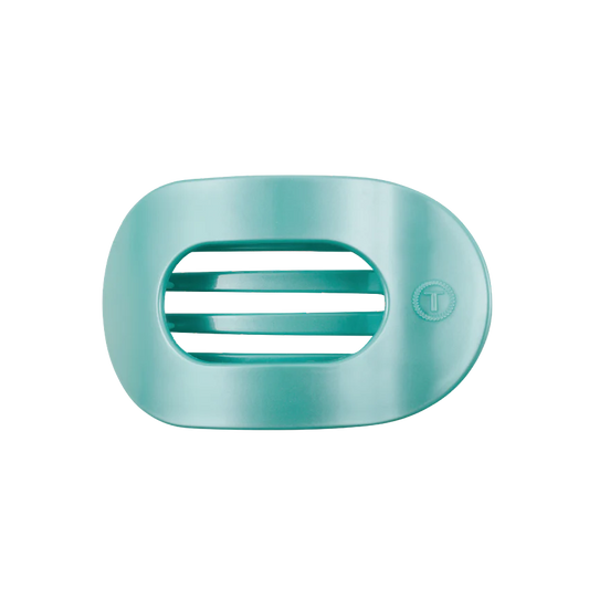 Teleties Totally Turquoise Flat Round Hair Clip - Medium