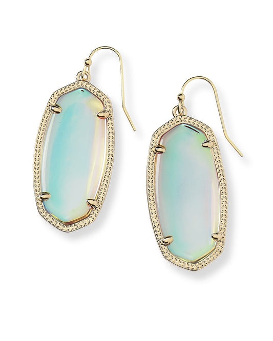 Kendra Scott Elle Gold Drop Earrings in Dichroic Glass
