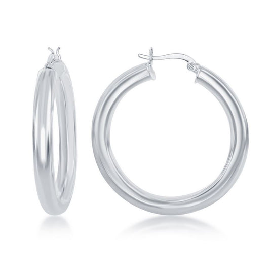 Sterling Silver 5x40mm Hoop Earrings