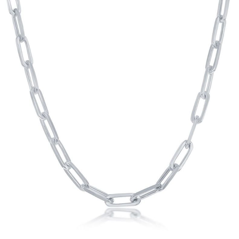 Sterling Silver 5.5mm Paper Clip Chain - 20"