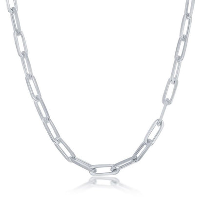 Sterling Silver 5.5mm Paper Clip Chain - 20"