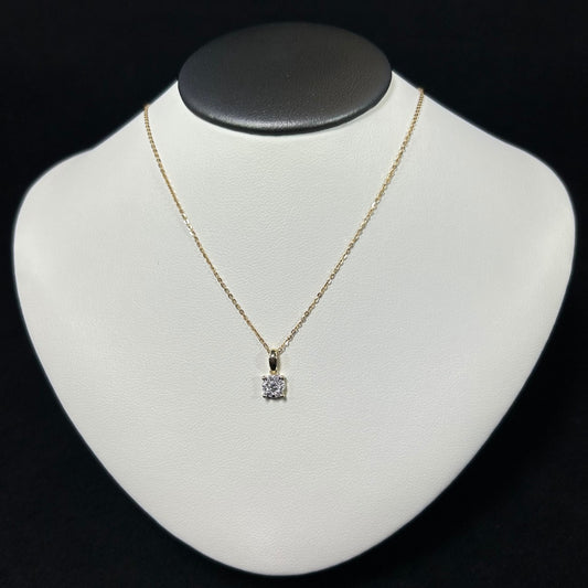 10K Yellow Gold .14CTTW Diamond Cluster Necklace