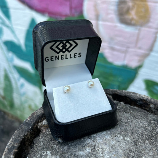 14K Yellow Gold 5.6x6 Freshwater Pearl Earrings