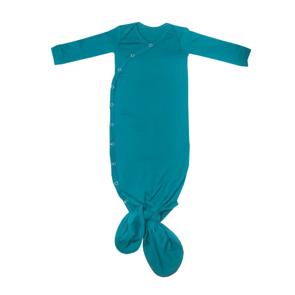 Copper Pearl Newborn Knotted Gown - Steel