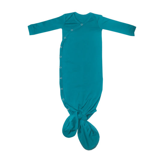 Copper Pearl Newborn Knotted Gown - Steel