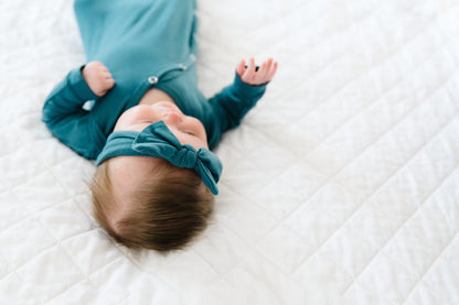 Copper Pearl Newborn Knotted Gown - Steel