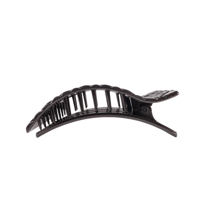 Teleties Quilted Medium Flat Rectangle Hair Clip - Jet Black
