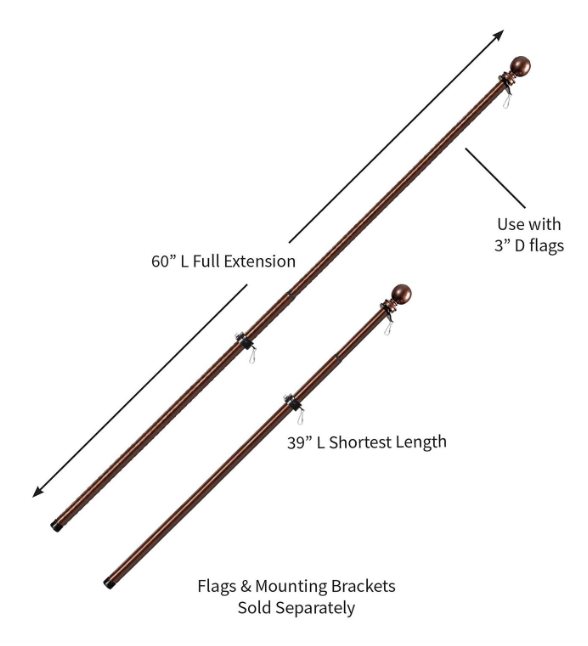 20114 Evergreen Metal Extendable House Flag 0