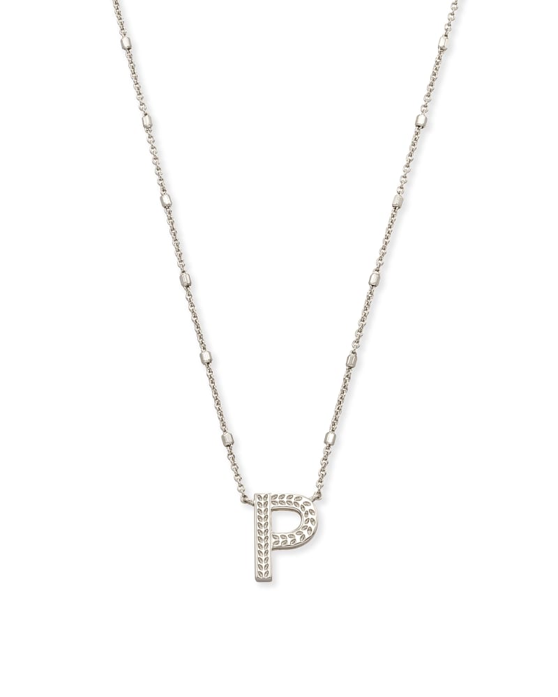 96088002 Kendra Scott Letter Pendant Necklace in Silver