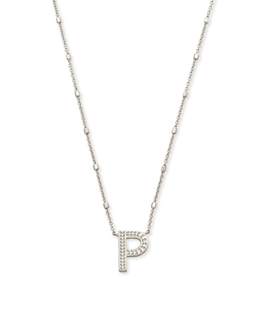 96088002 Kendra Scott Letter Pendant Necklace in Silver