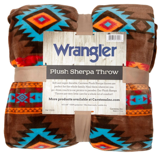 Wrangler Southwest Horizon Sherpa Fleece Throw Blanket