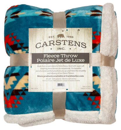 Turquoise Southwest Sherpa Throw