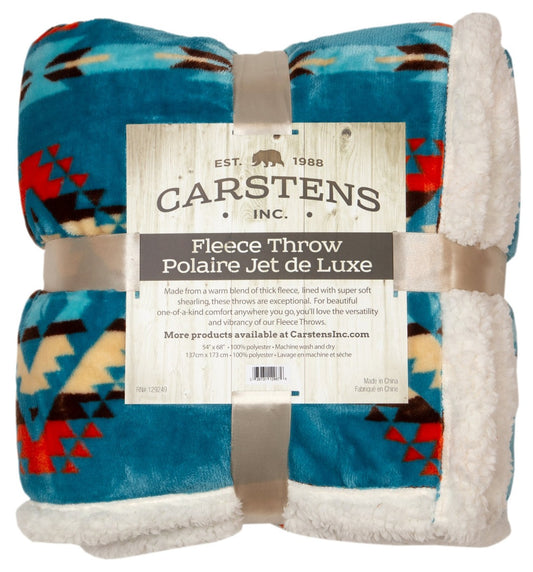 Turquoise Southwest Sherpa Throw