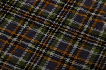 Grey Plaid Sherpa Throw Blanket