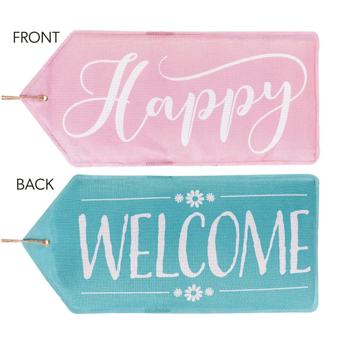 Happy, Welcome Reversible Door Tag