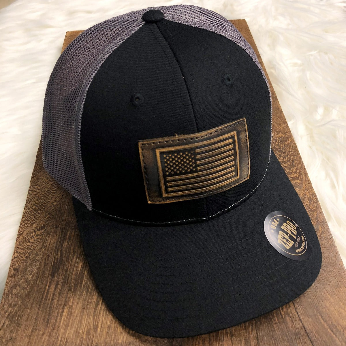American Flag Hat - Black/Charcoal