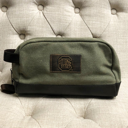USC Olive Wax Canvas Toiletry Bag