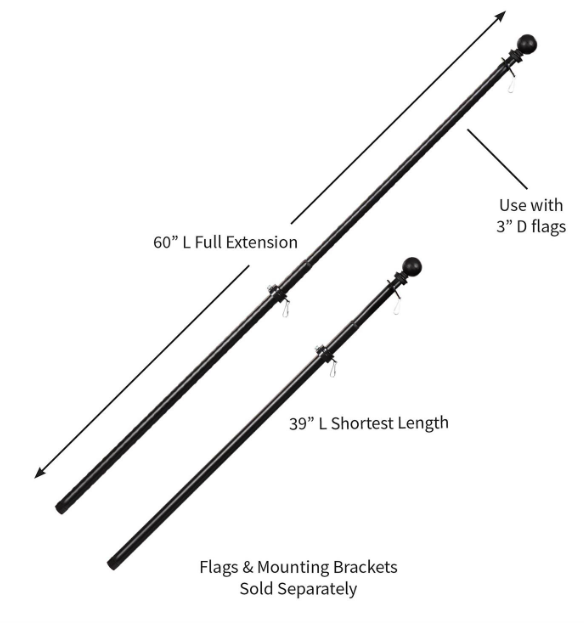 20112 Evergreen Extendable House Flag Pole