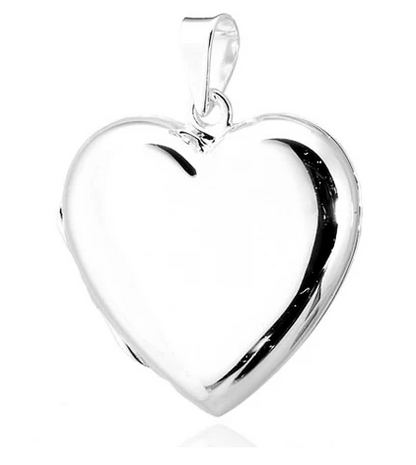 Sterling Silver 25mm Heart Locket Pendant
