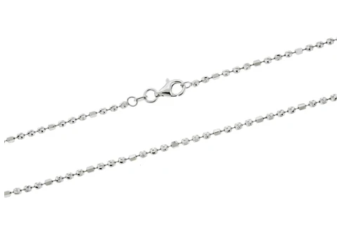 Sterling Silver Rhodium Moon Tube Chain - 8"