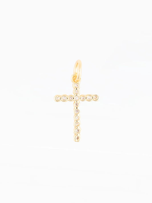 72733 Michelle McDowell Luxe Circle Cross Charm in Gold Plated