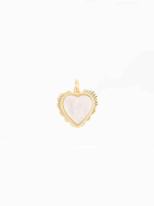 72819 Michelle McDowell Luxe Pearl Heart Charm in Gold Plated