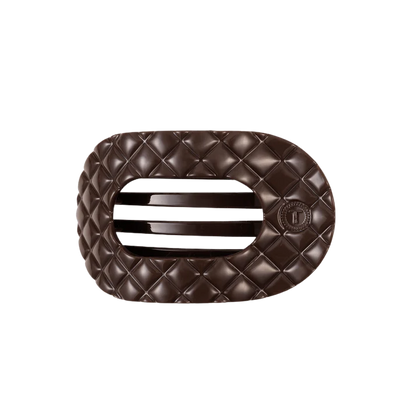 Teleties Quilted Medium Flat Round Hair Clip - Truly Taupe