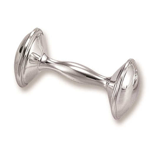 Silver-Plated Dumbbell Baby Rattle