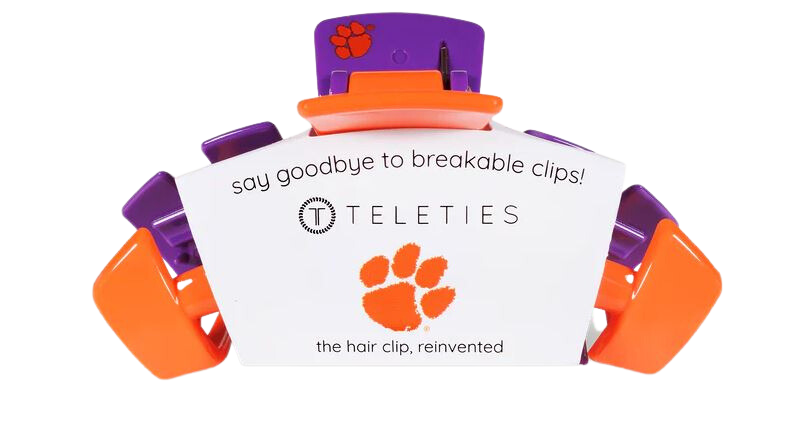 Teleties Clemson Hair Clip - Medium