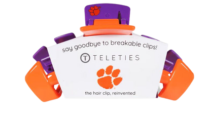 Teleties Clemson Hair Clip - Medium