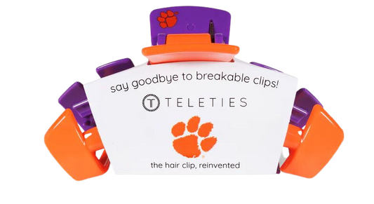 Teleties Clemson Hair Clip - Medium